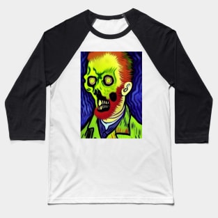 PURPLE BACKGROUND ZOMBIE IN VAN GOGH STYLE Baseball T-Shirt